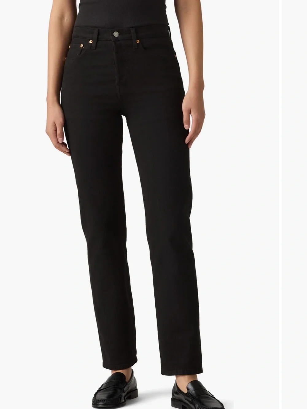 Levi’s wedgie high waist straight jeans 26 x 28 black - Picture 2 of 4